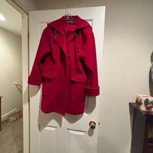 Vintage Red Hooded Coat